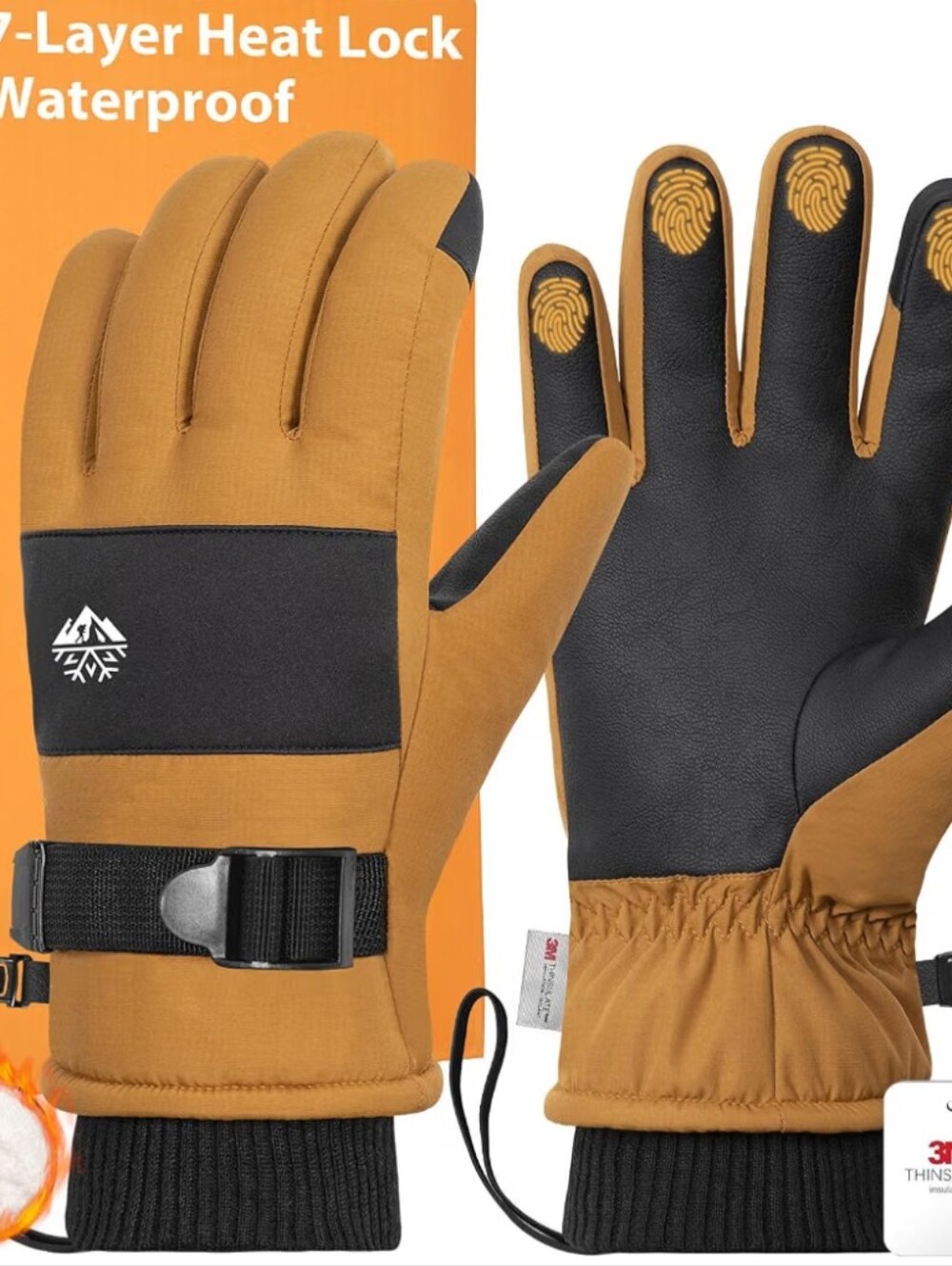 Mens Winter Gloves Women 3M Waterproof for Skiing